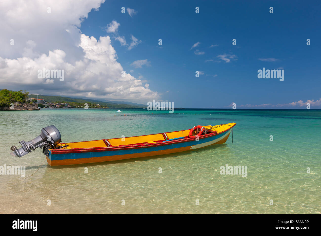 Fish boat on the paradise beach Stock Photo Alamy