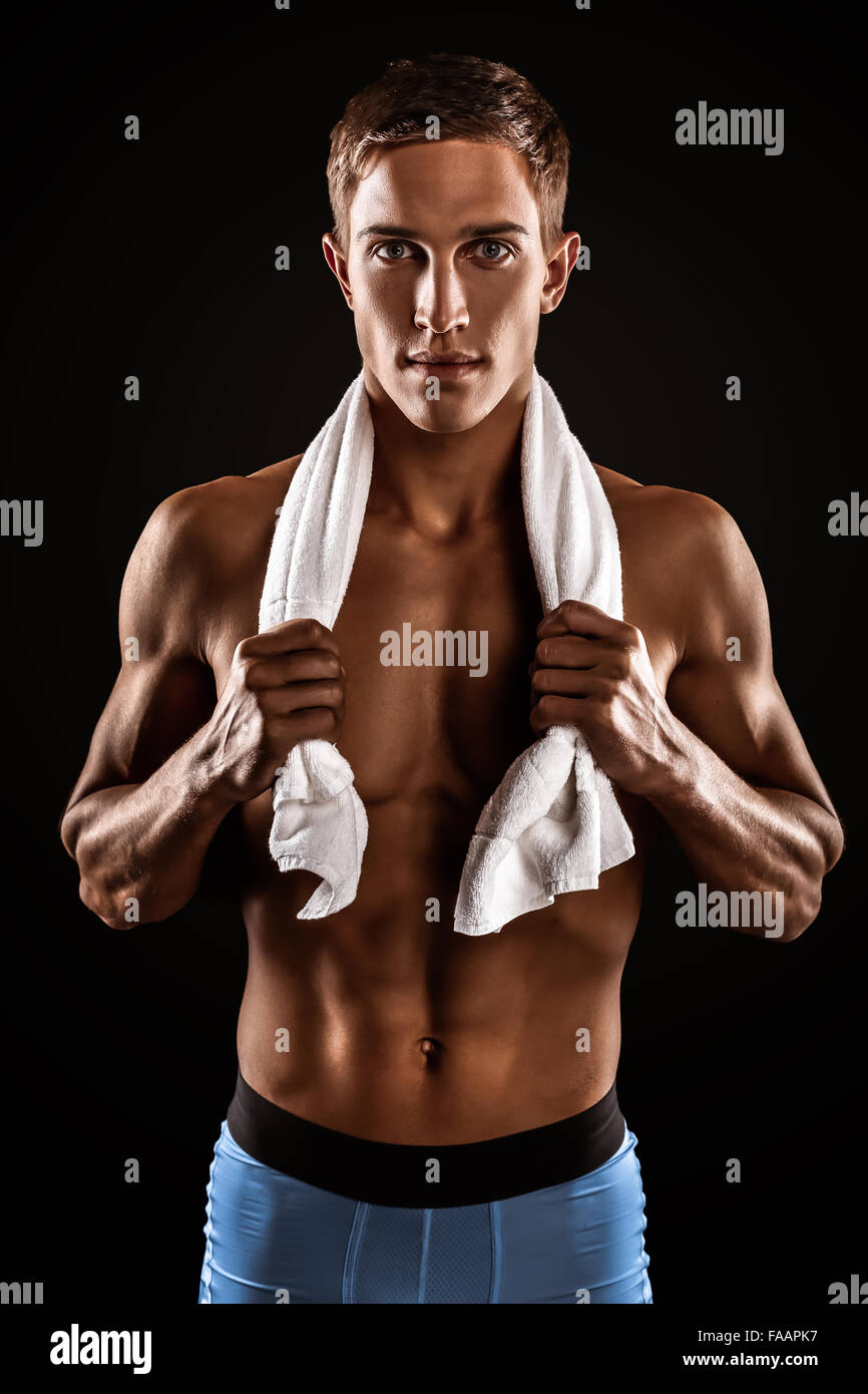 Young sporty well formed man Stock Photo Alamy