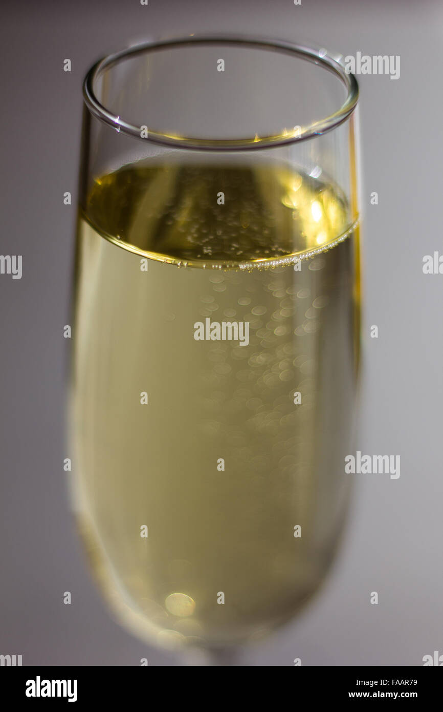Glass of champagne or fizzy wine Stock Photo