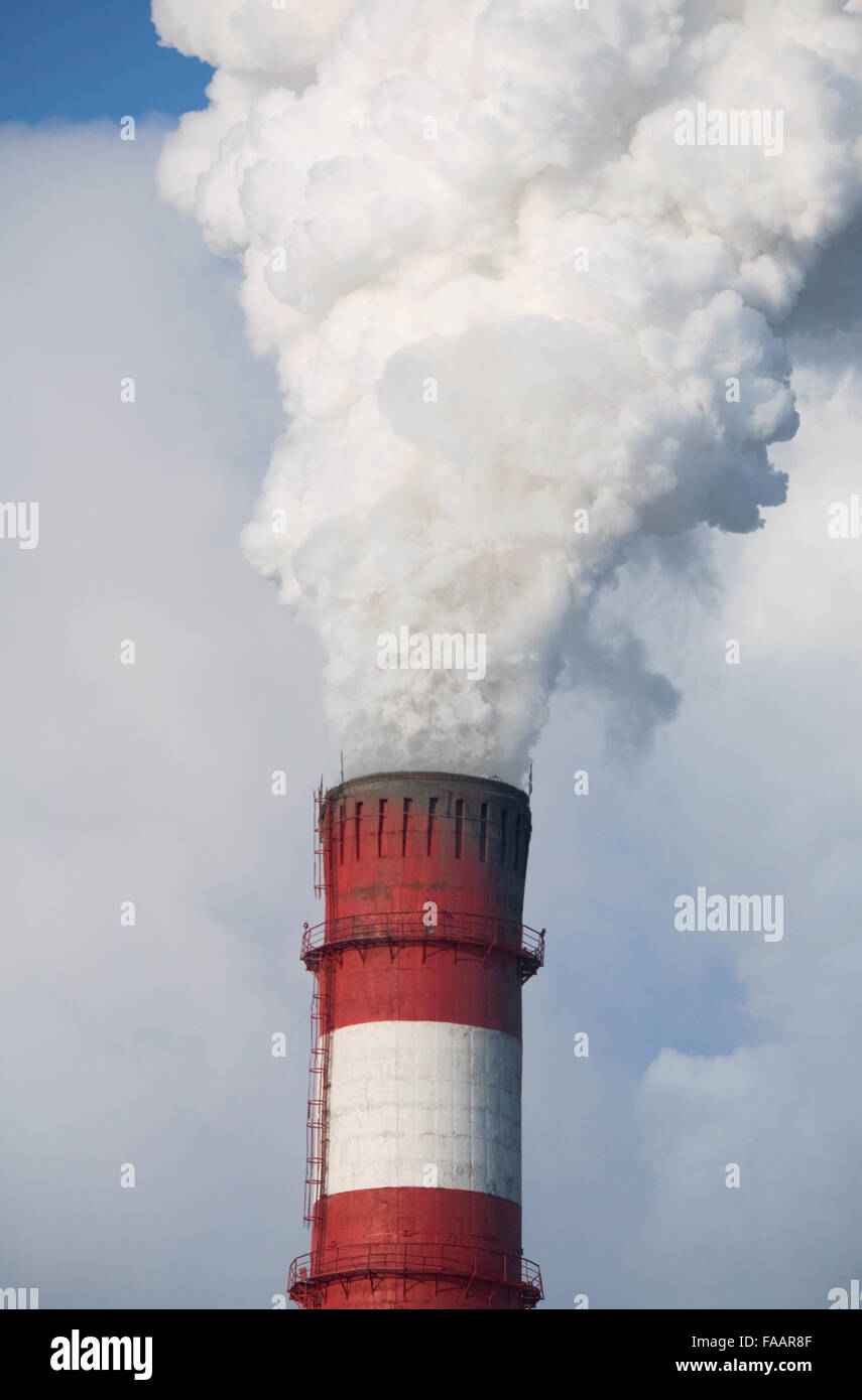 The smoke from the chimney at the power plants Stock Photo - Alamy