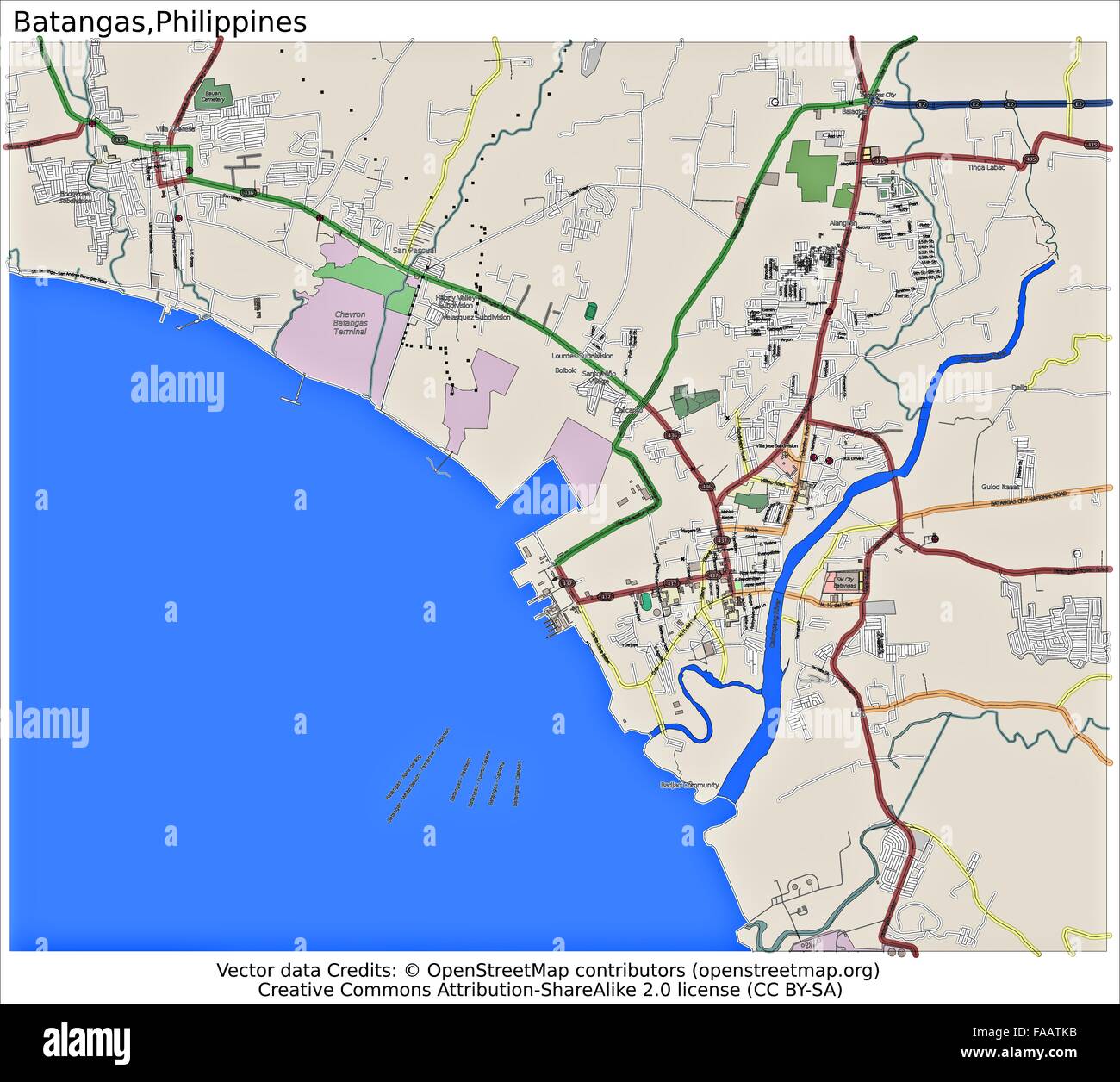 Batangas City Map 3d Batangas Philippines City Map Stock Photo - Alamy