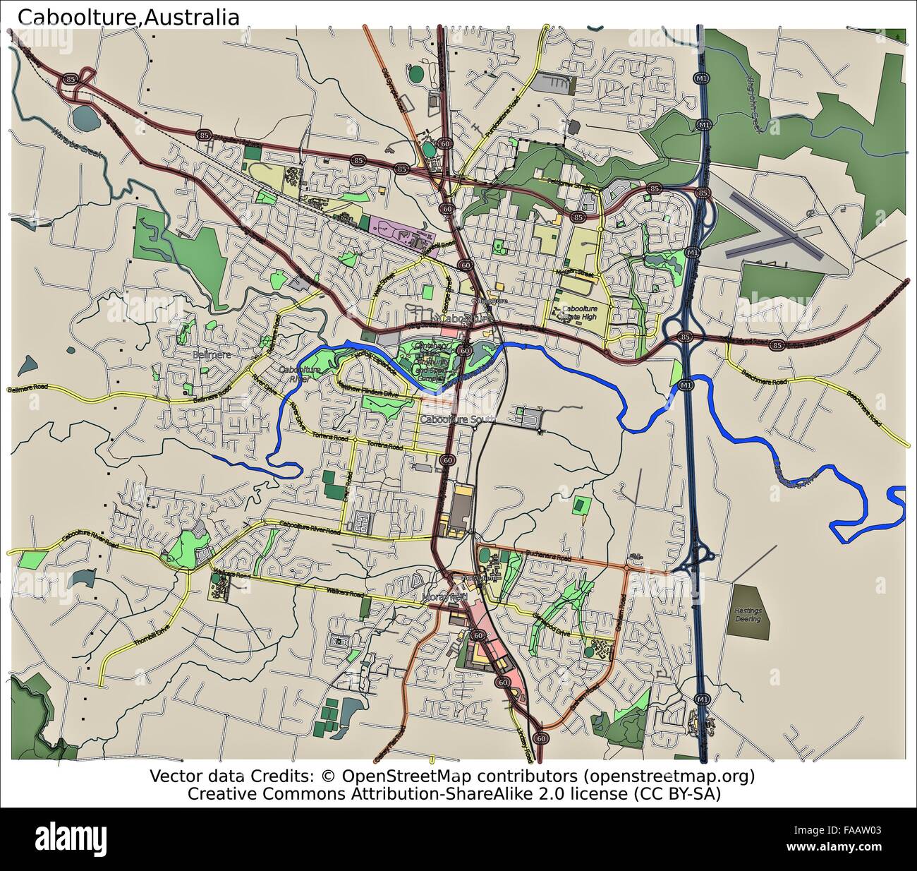 Map Of Caboolture Area Caboolture Australia City Map Stock Photo - Alamy