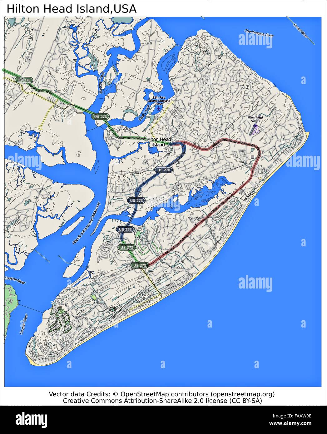 Map Of Hilton Head Island High Resolution Stock Photography and Images Alamy