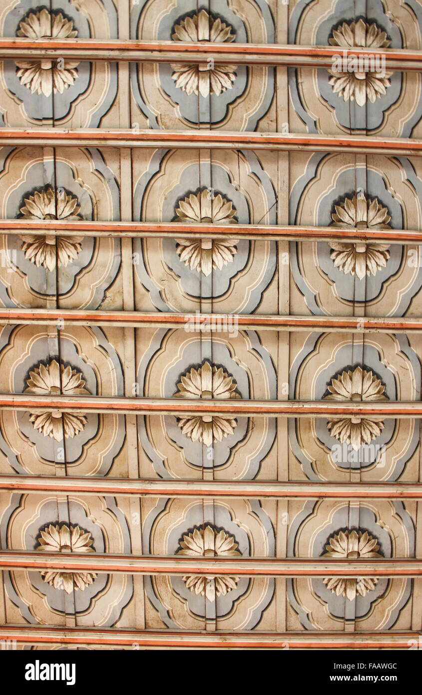 Decorated coffered ceiling of the Renaissance period Stock Photo