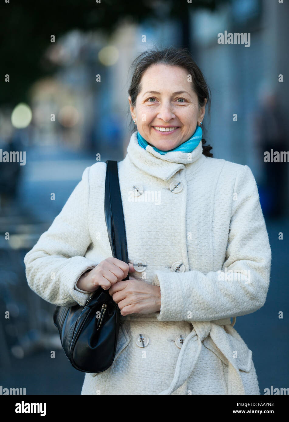 Mature woman outdoors autumn hi-res stock photography and images - Alamy