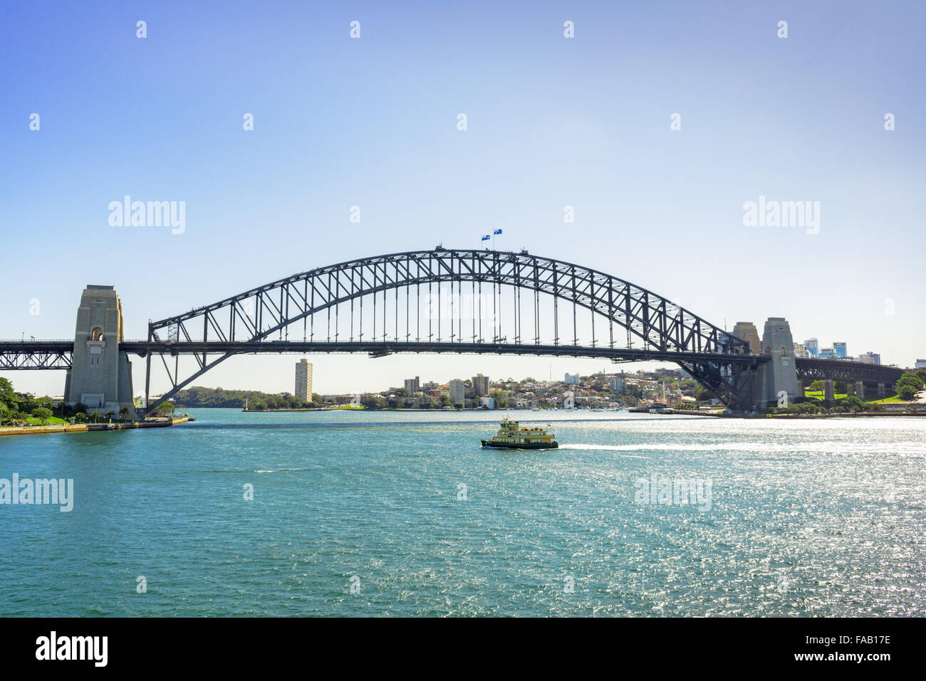 Sydney Harbour Bridge and Manly Ferry Stock Photo