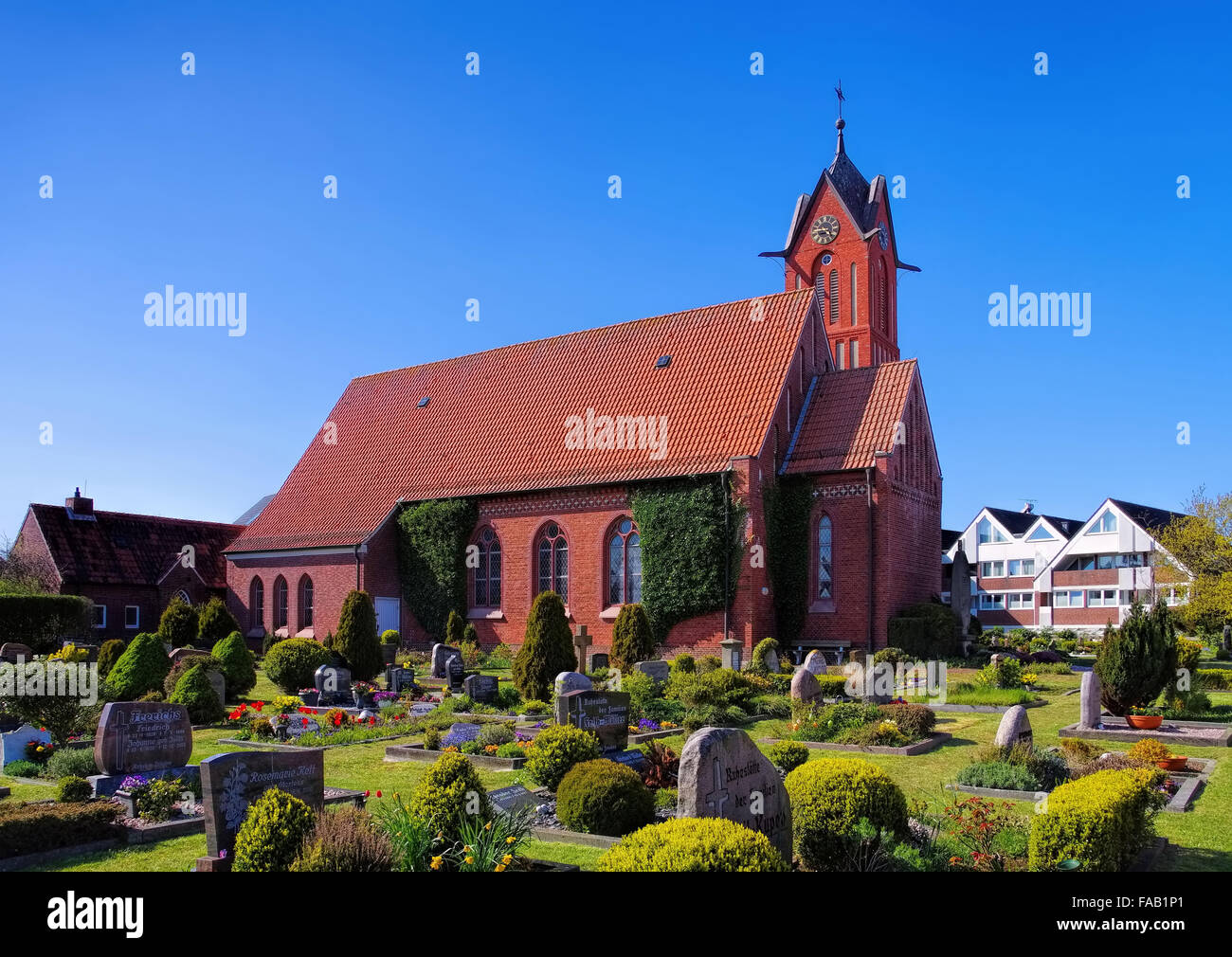 Langeoog Kirche - Langeoog church 01 Stock Photo