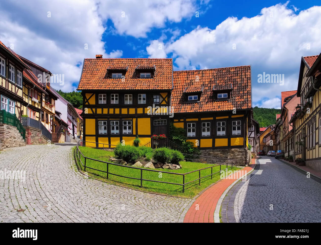 Stolberg Fachwerkhaeuser - Stolberg half-timber houses 04 Stock Photo