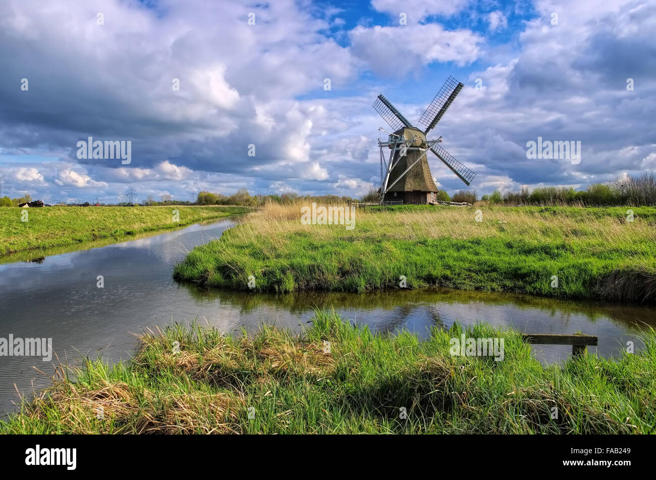 Wedelfelder Muehle - windmill Wedelfeld 02 Stock Photo