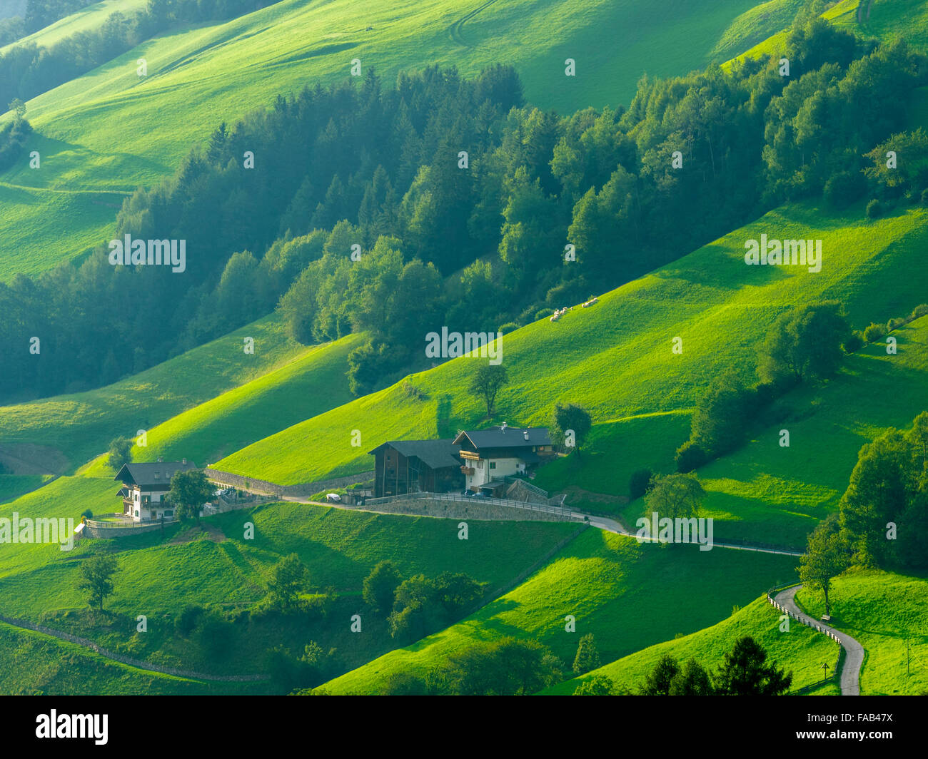 Funes valley, Northern Italy Stock Photo