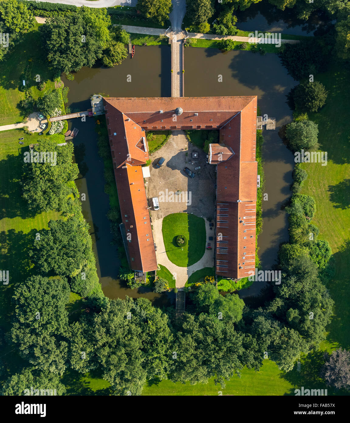 Aerial view, estate Oberbehme in Kirchlengern on the Werre