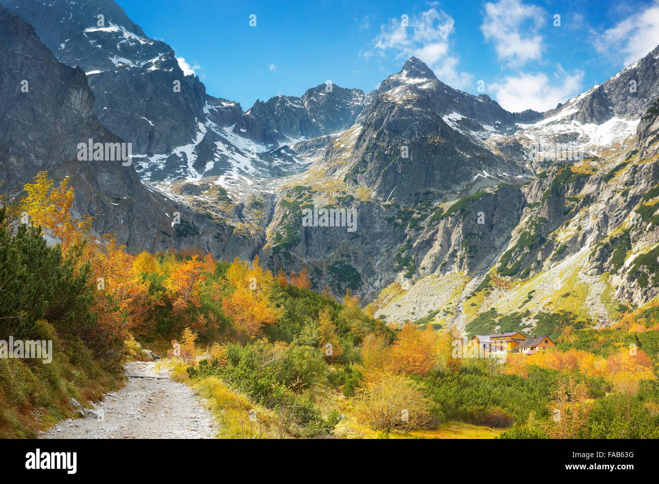 Autumn in Kiezmarska Valley, Tatra Mountains, Slovakia Stock Photo