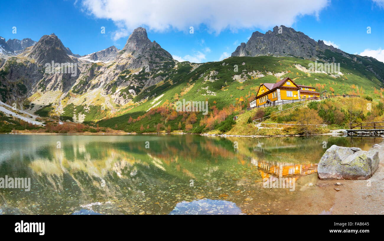 The hostel at Green Pond - High Tatras, Slovak Stock Photo