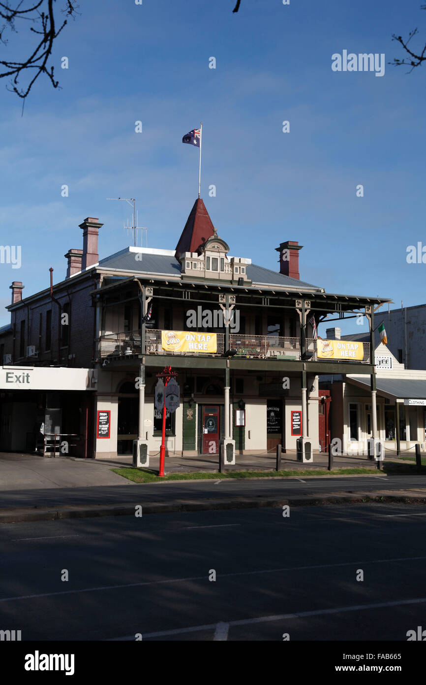 The historic Irish style Shamrock Hotel Echuca Victoria Australia Stock Photo