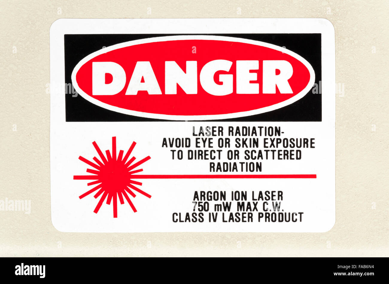 Laser radiation warning label hires stock photography and images Alamy