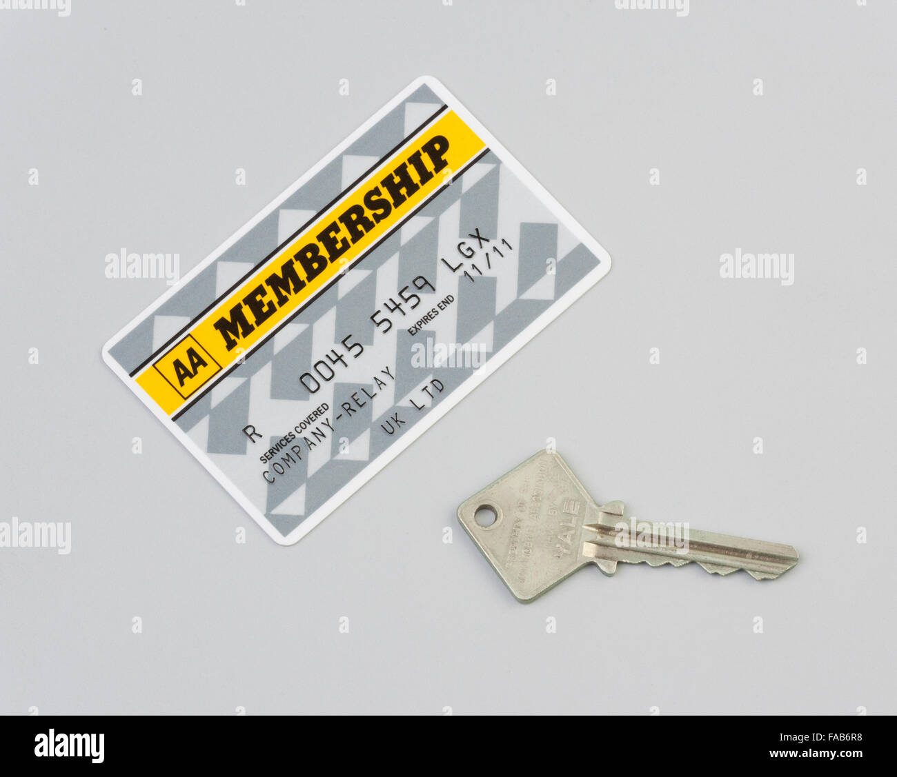 AA membership member card key Stock Photo - Alamy