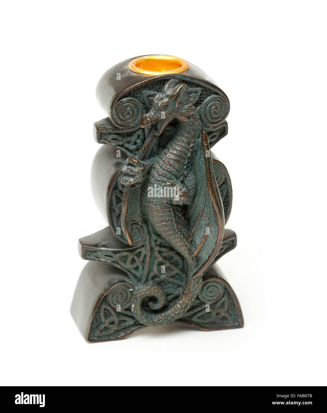 dragon figurine candlestick holder Stock Photo