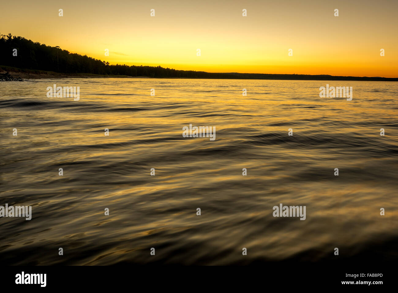 Wave Motion. Lake Superior, Michigan Stock Photo