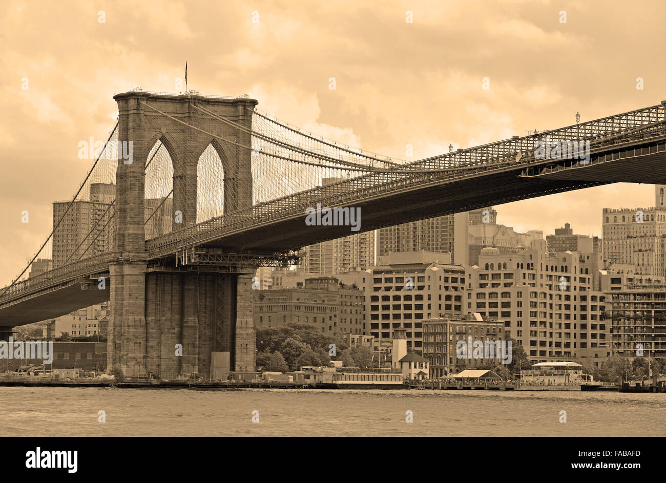 Brooklyn Bridge and east river, New York City Stock Photo - Alamy