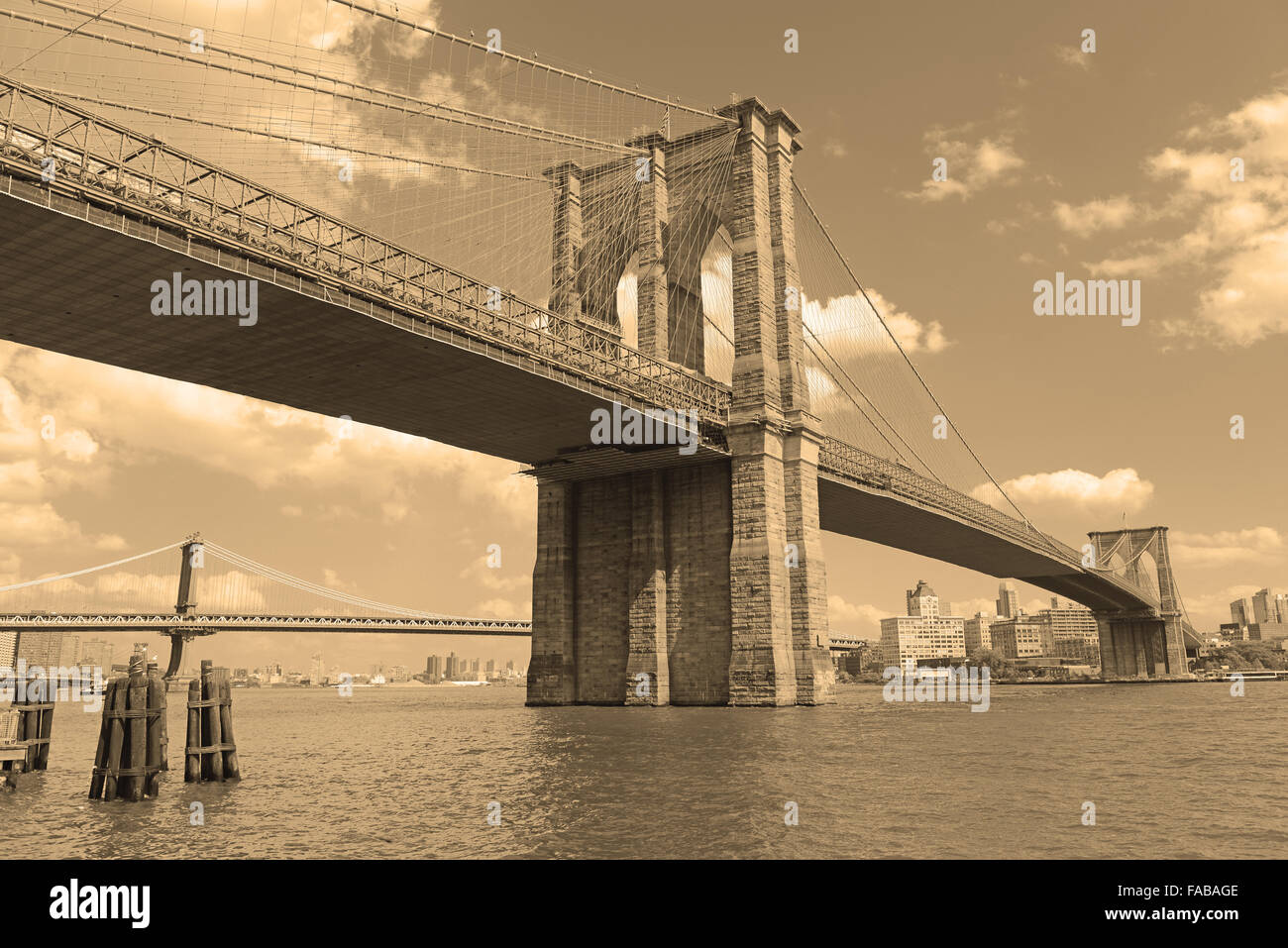 Brooklyn Bridge and east river, New York City Stock Photo - Alamy