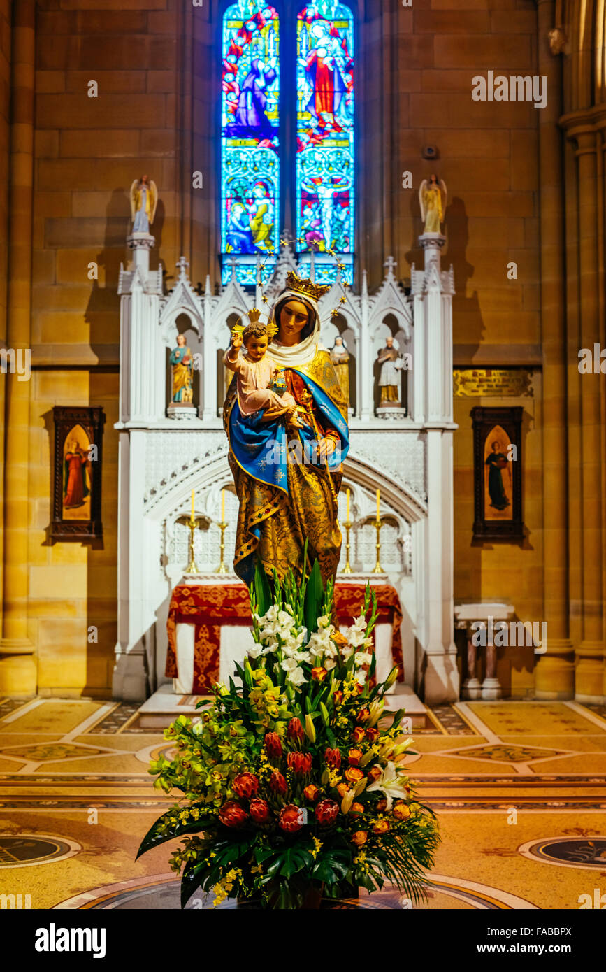 Sculpture St Marys Cathedral Sydney New South Wales Australia Stock Photo