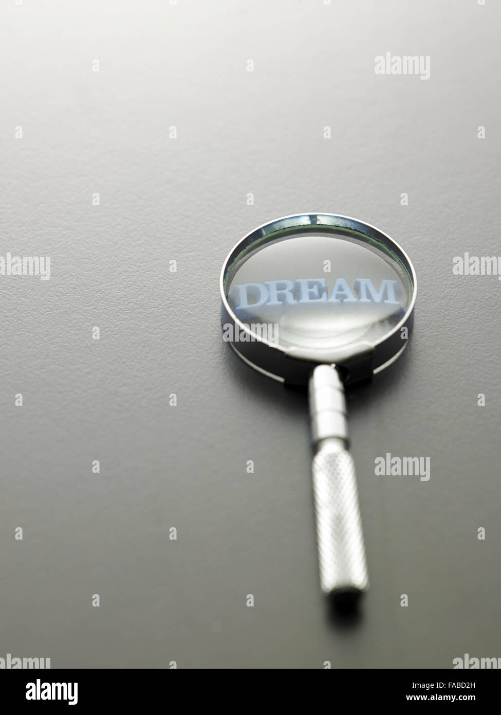 magnifying glass focus on alphabet dream Stock Photo Alamy