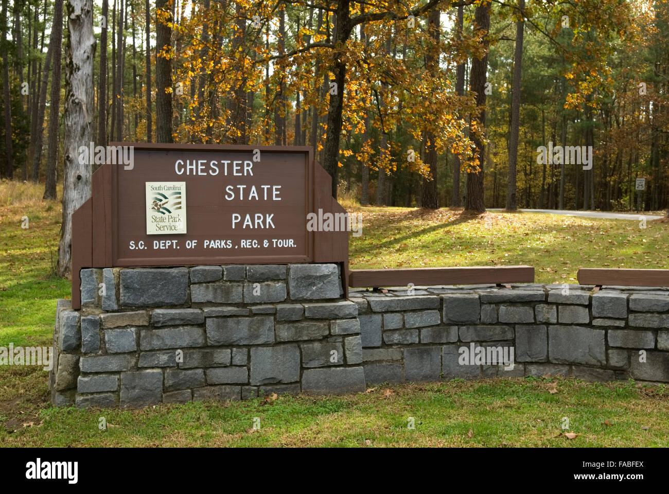 Stock photo of Chester State Park sign South Carolina USA Stock Photo