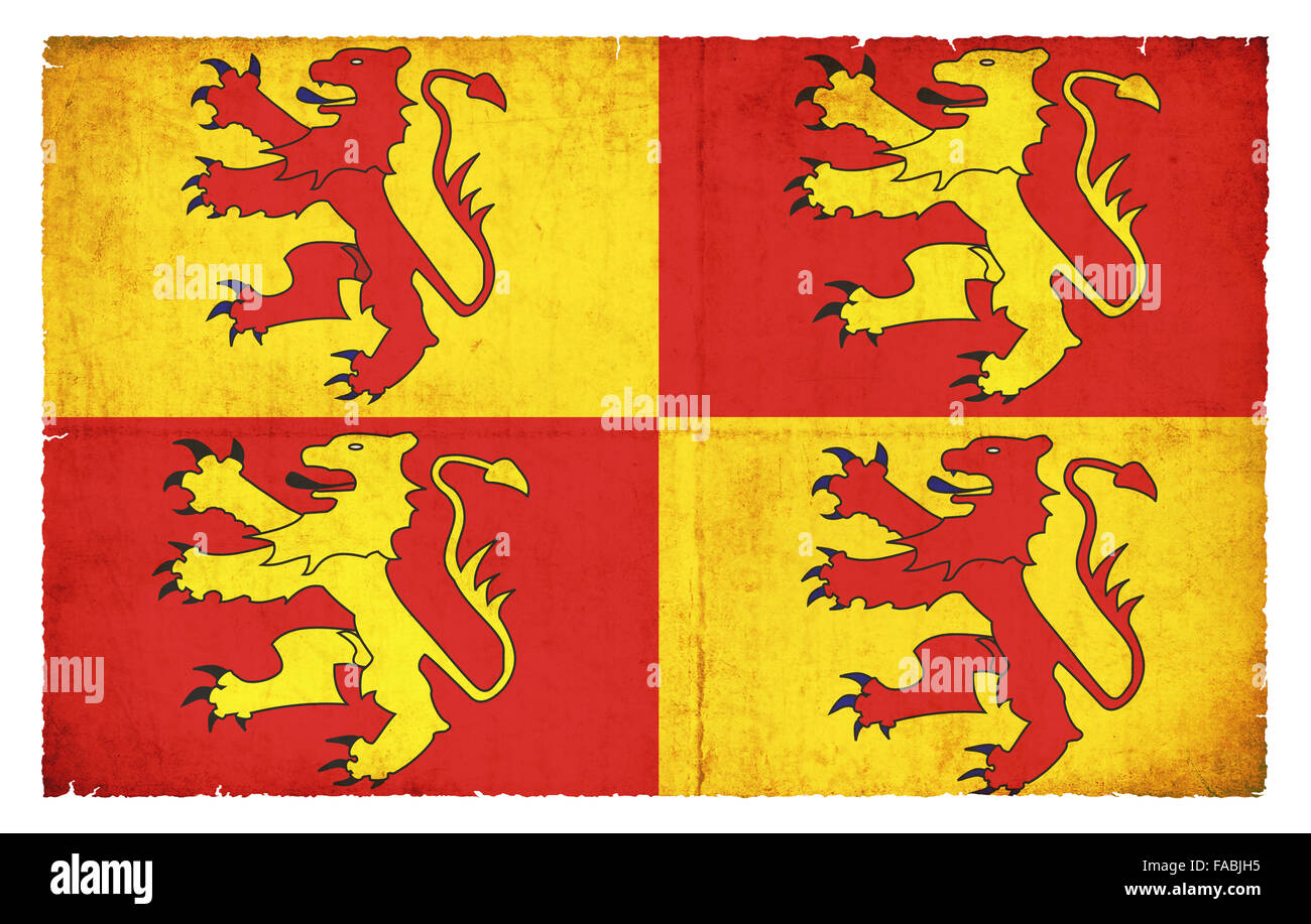 Historic Glyndwrs Banner (Wales) created in grunge style Stock Photo