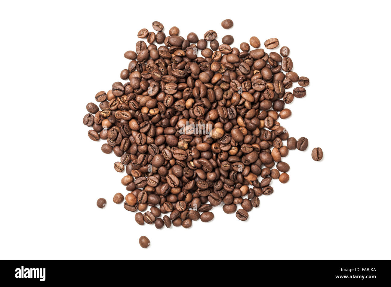 Pile of roasted coffee beans isolated on white background Stock Photo ...