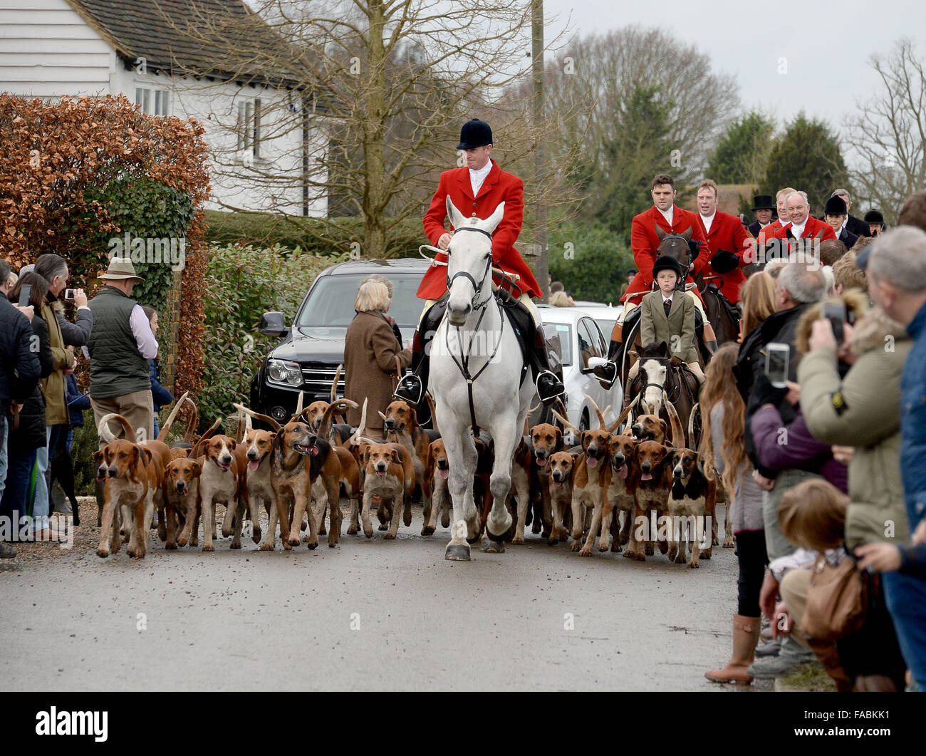 Matching Green, Essex, UK. 26th December, 2015. The Essex Hunt at