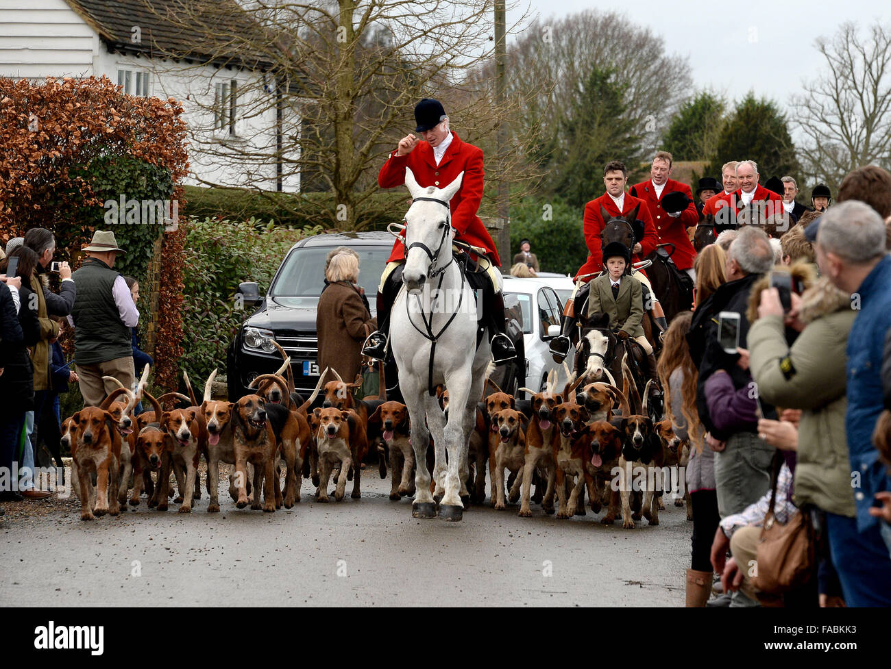 Matching Green, Essex, UK. 26th December, 2015. The Essex Hunt at