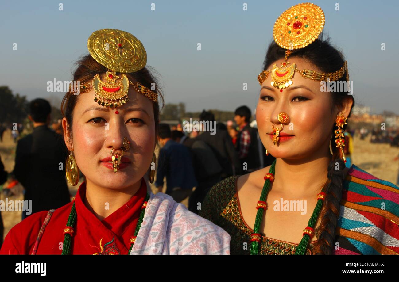 Kathmandu, Nepal. 26th Dec, 2015. Nepalese women from Kirant Stock