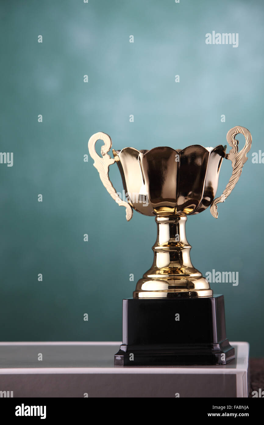 trophy in front of the blackboard Stock Photo - Alamy