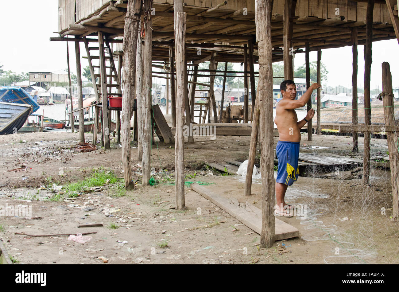 Belen , Shanty town in Iquitos, Peru Stock Photo