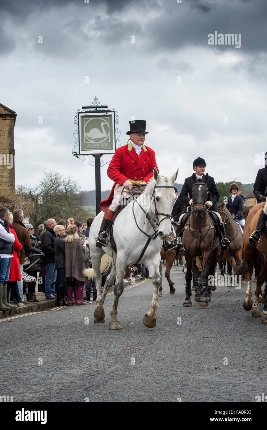 North Cotswold Hunt boxing day meet. Broadway, Worcestershire, England Stock Photo