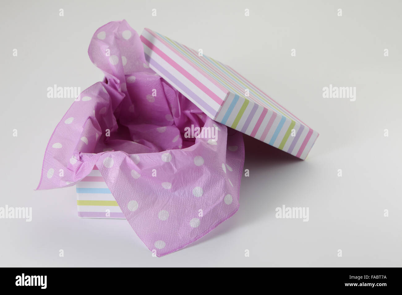 opened empty colorful present box Stock Photo - Alamy