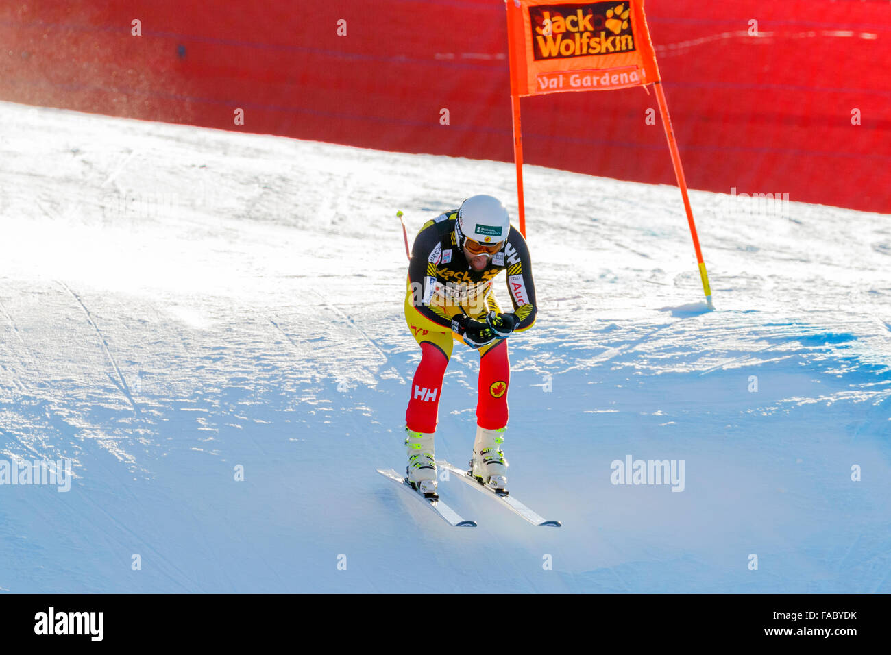 Val Gardena, Italy 19 December 2015. FRISCH Jeffrey (Can) competing in the Audi Fis Alpine Skiing World Cup Men's Downhill Race Stock Photo