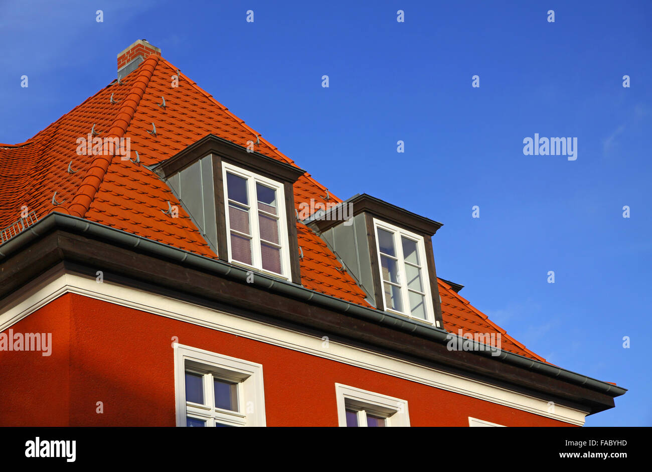 Closeup typical german residential house in Frankfurt Oder Stock Photo
