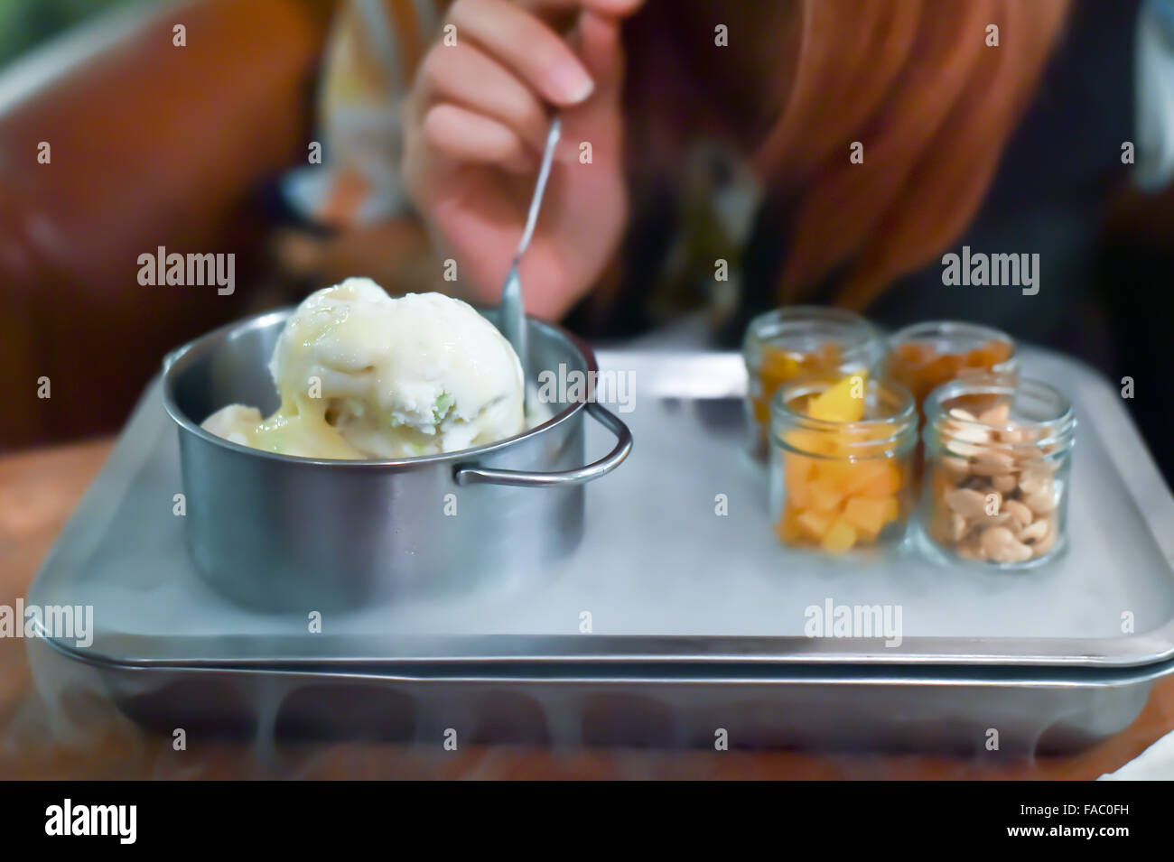 Coconut ice cream , thailand style Stock Photo