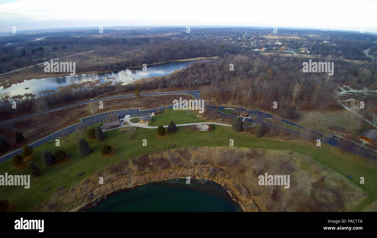 Flyover Blackwell Forest Preserve at DuPage County Stock Photo Alamy