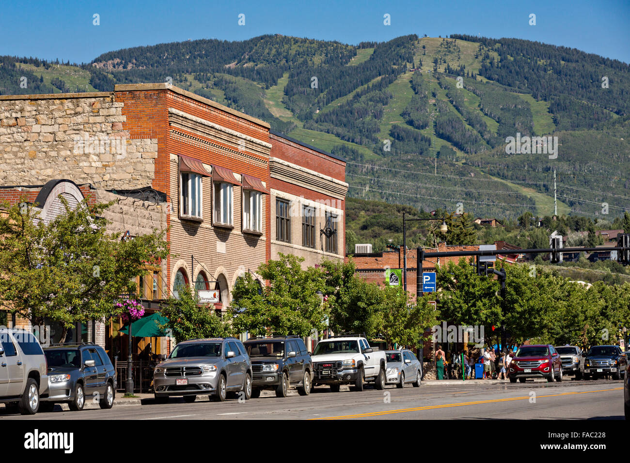 Historic downtown shopping district along Lincoln Avenue in Steamboat