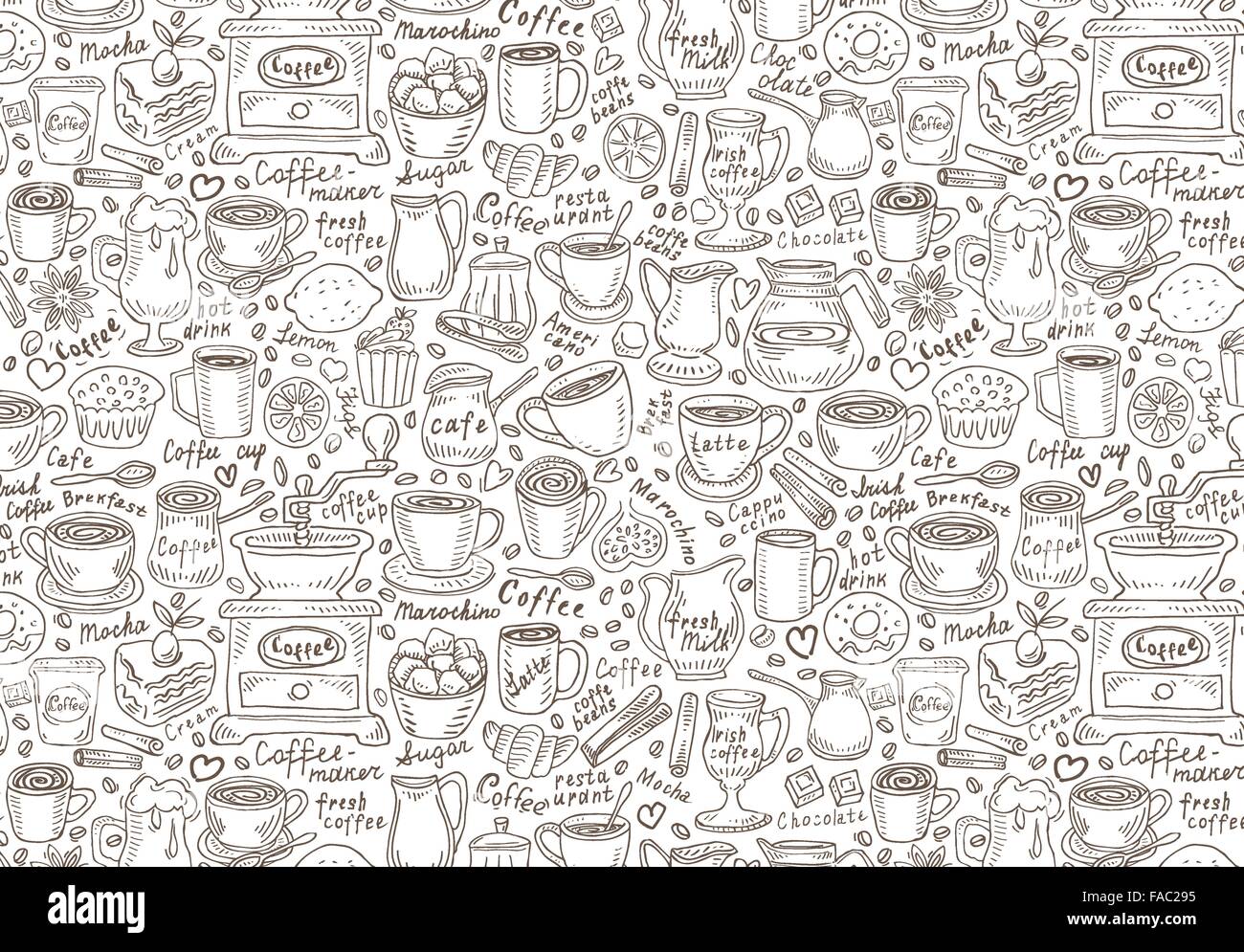 Hand drawn vector doodle set coffee. Vector illustration Stock Vector ...