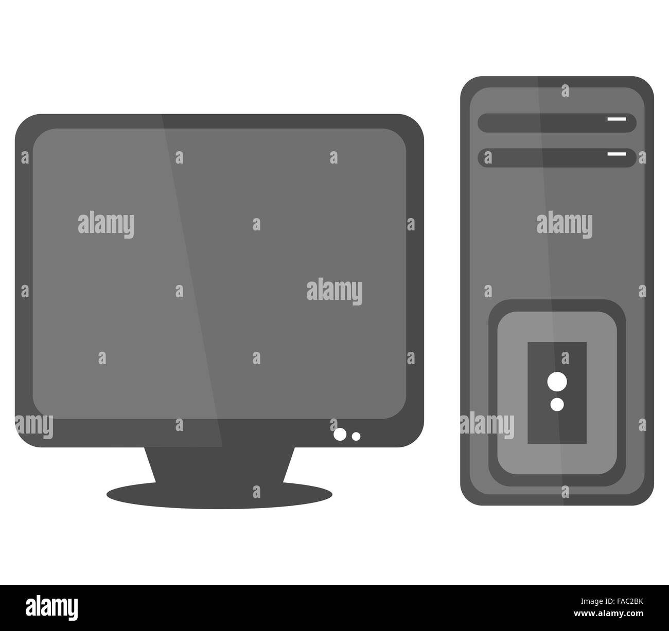 computer on white background Stock Photo - Alamy