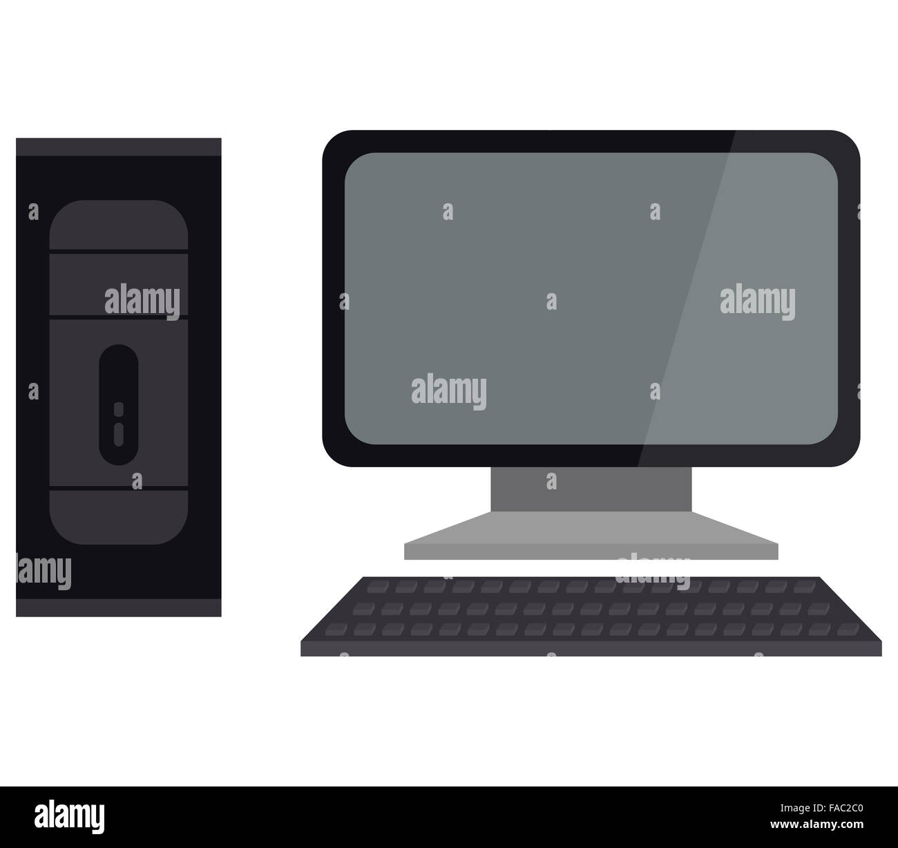 computer on white background Stock Photo - Alamy