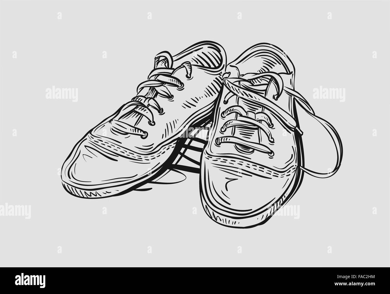 Sneakers. Hand drawn sketch shoes vector illustration Stock Vector Image &  Art - Alamy