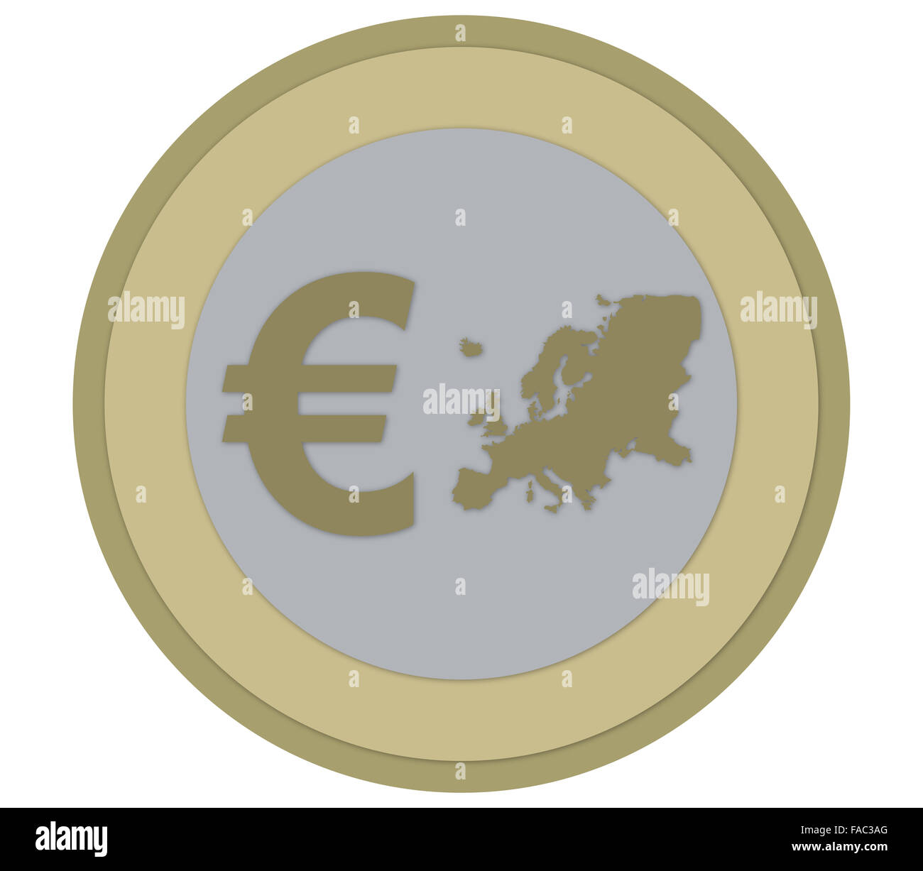 euro coin on white background Stock Photo - Alamy