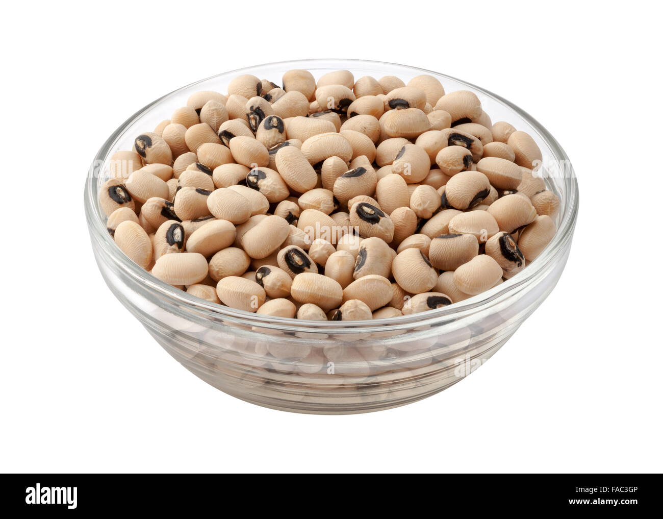 Black-eyed Peas in a Glass Bowl Stock Photo