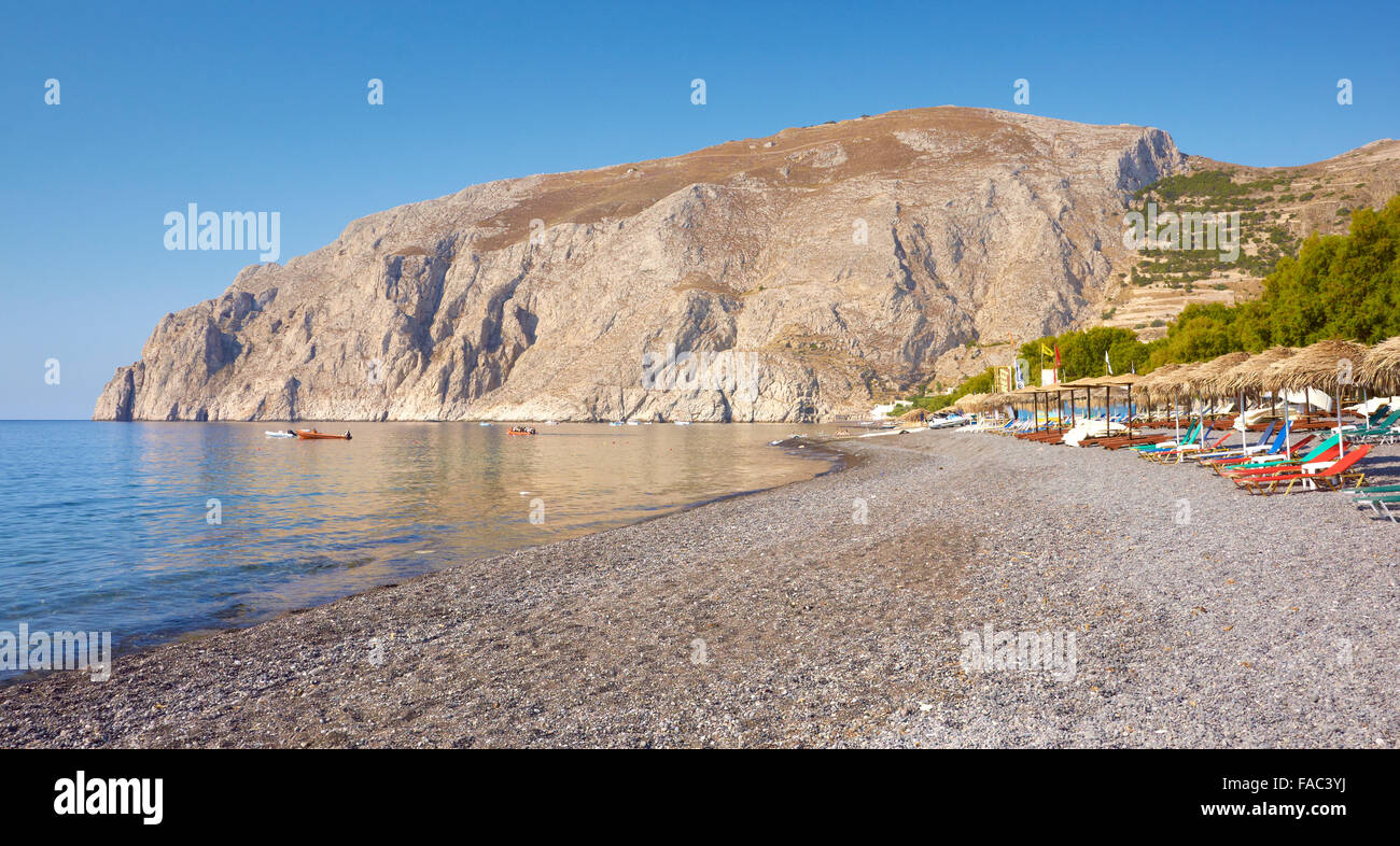 Kamari Beach, Santorini Island, Greece Stock Photo