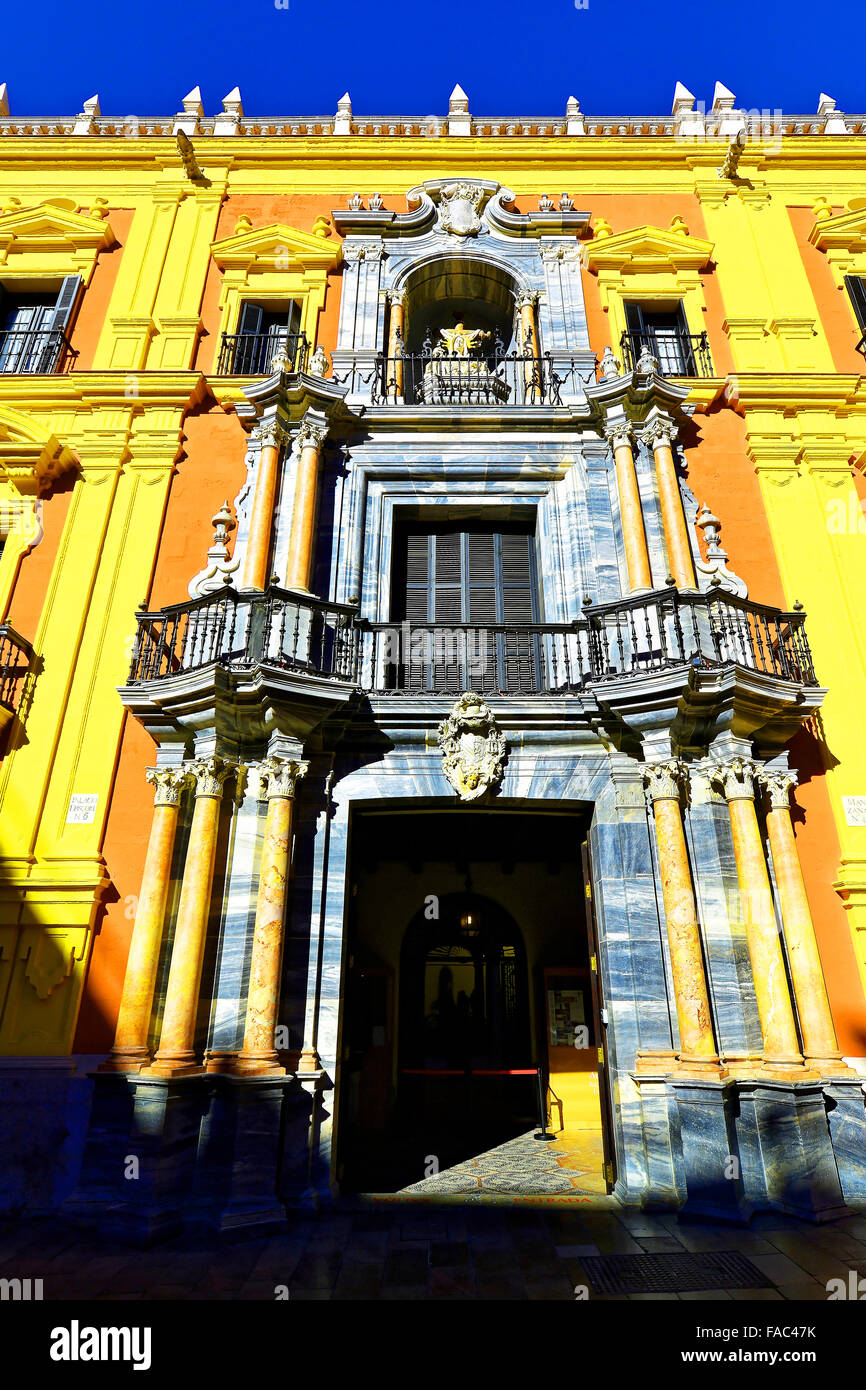 Malaga Spain Episcoral Palace and Museum Diocesano blue sky Stock Photo -  Alamy