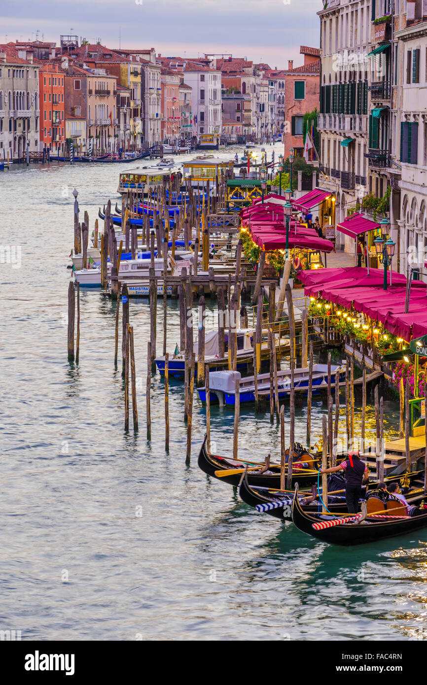Grand Canal and Gondolas at sunset, Venice Stock Photo - Alamy